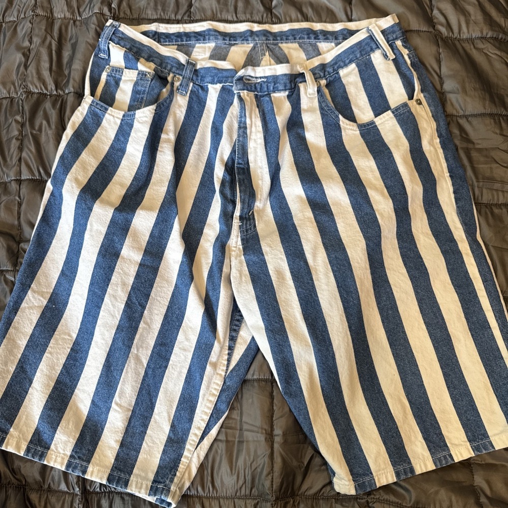 Vintage County Seat Nouvo Jeans wear Shorts Men's Size 38 Denim White Stripe